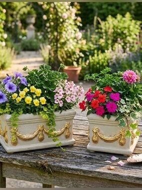 Beautiful Gold Foil Ceramic Planters